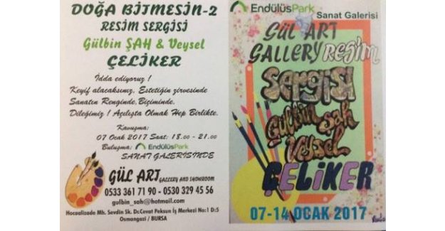 Gül Art Gallery  "DOĞA BİTMESİN - 2"  Resim Sergisi 07 Ocak 2017 günü açılacak..