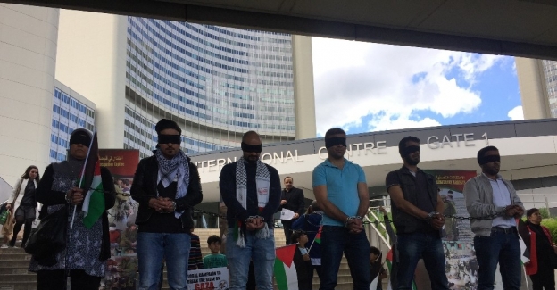 Viyana’da Filistinli tutukluların açlık grevine destek gösterisi