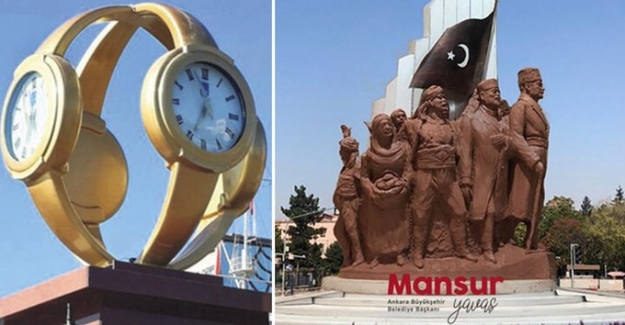 Ankara TBMM Kavşağı'nda  'kol saati' gitti, yerine 'Atatürk' geliyor
