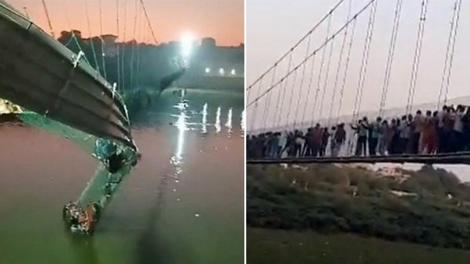Hindistan'da köprünün çökmesi sonucu 91 kişi öldü