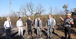 Başkan Turgay Erdem yangın bölgesini yerinde inceledi