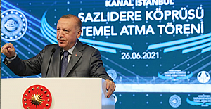 Erdoğan, Kanal İstanbul'un temel atma töreninde muhalefete yüklendi: "Yatırımcıları, bankaları tehdit ediyorlar; söke söke sizden bu paraları alırlar"