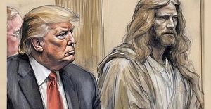 Dolandırıcılıktan yargılanan Trump, kendisini Hz. İsa'yla gösteren çizim paylaştı
