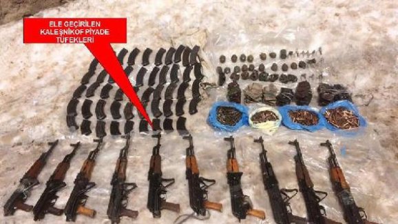 Kato Dağı'nda 22 mağarada çok sayıda PKK silahı ele geçirildi