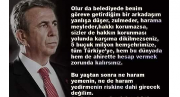 Ak Parti’li vekilden Mansur Yavaş’a destek