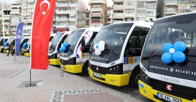Gemlik’te toplu ulaşıma 28 mikrobüs daha katıldı