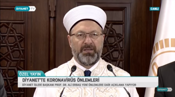 Diyanet İşleri Başkanı Ali Erbaş: "Cuma ve vakit namazları camilerde kılınmayacak"