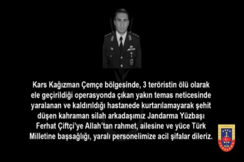 Başımız Sağolsun: "Kars'taki operasyonda 1 askerimiz Şehit oldu"