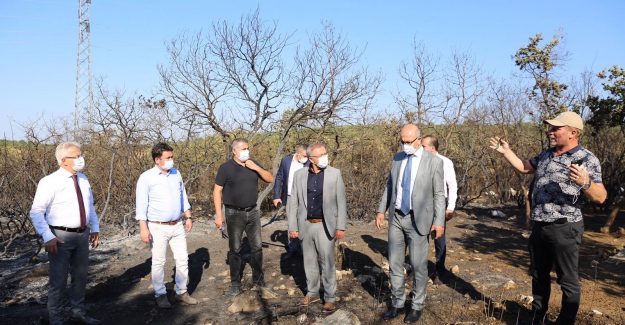 Başkan Turgay Erdem yangın bölgesini yerinde inceledi