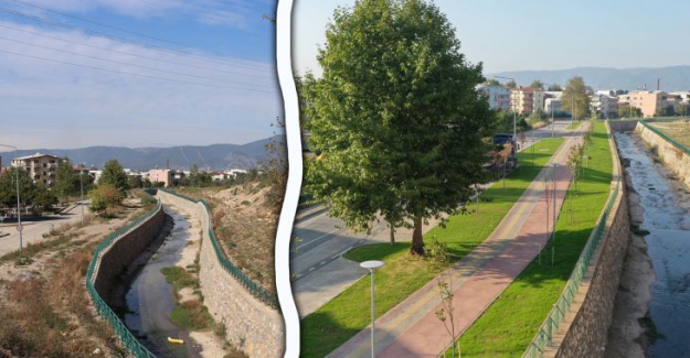 Büyükşehir Belediyesi Kestel Mandıras Deresi civarını ıslah ediyor