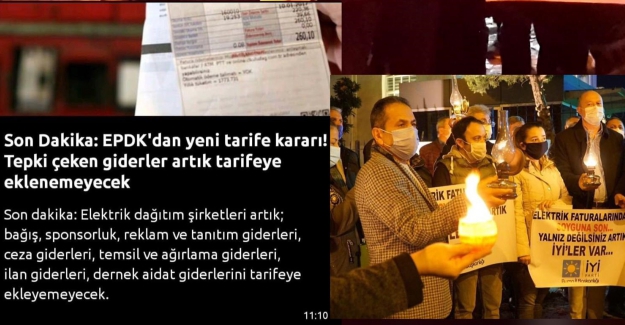 İyi Parti'nin Gaz Lambalı Eylemi "Elektrik Zammı" na Engel Oldu