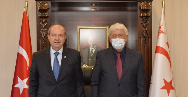 KKTC Cumhurbaşkanı Ersin Tatar, KİÜ Dekanı Prof. Dr. Ata Atun’u kabul etti