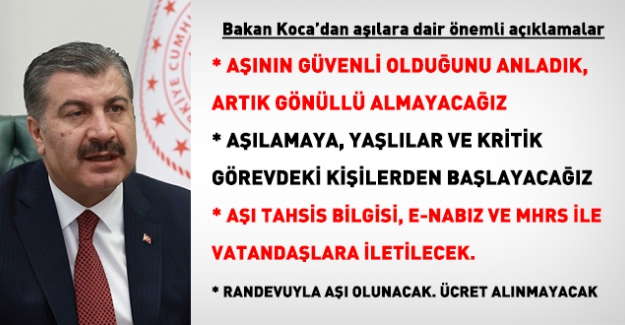 Sağlık Bakanı Koca: "50 milyon doz inaktif aşı için kesin anlaşma yaptık"