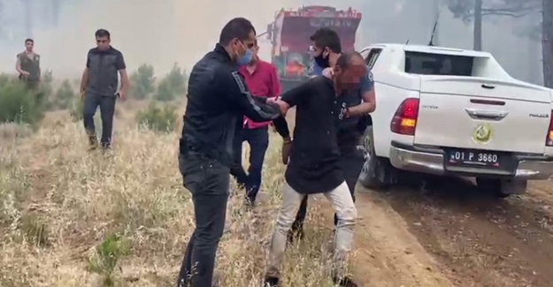 Ormanı yakarken suçüstü yakalandı!