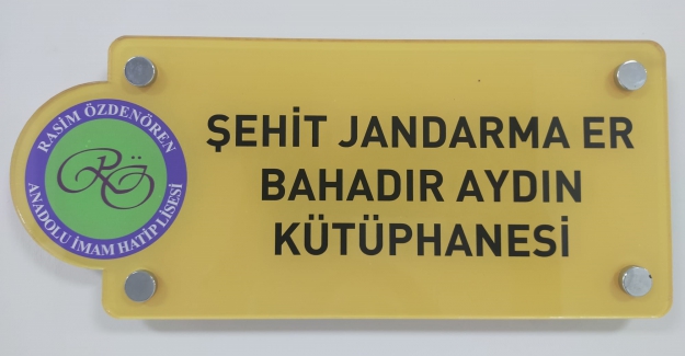 Şehit Jandarma'nın ismi Okul Kütüphanesine verildi