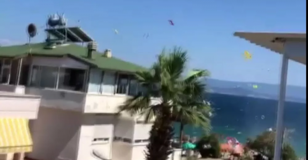 Edremit sahilinde 'hortum' halkta panik yarattı