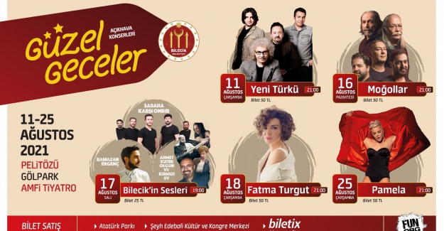 Bilecik Belediyesi'nin "Güzel Geceler" adlı konserleri başlıyor