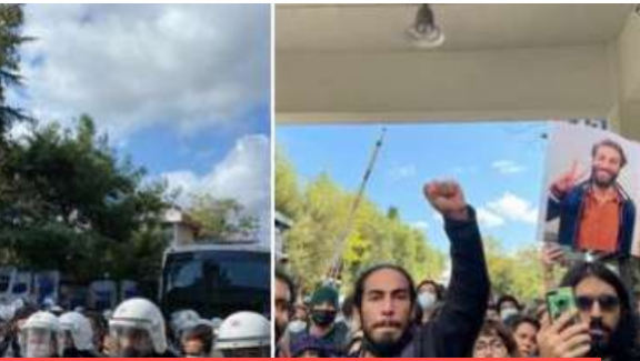 Boğaziçi'nde tutuklamaları protesto eden öğrencilere gözaltı