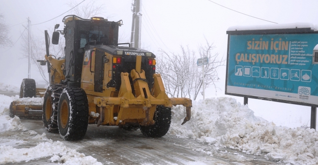 Nilüfer’in yükseklerinde kar mücadelesi
