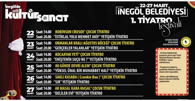 İnegöl Tiyatro Festivali Başlıyor