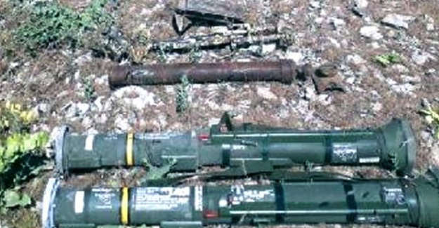 Teröristlerin kullandığı mağaradan İsveç yapımı tanksavar çıktı