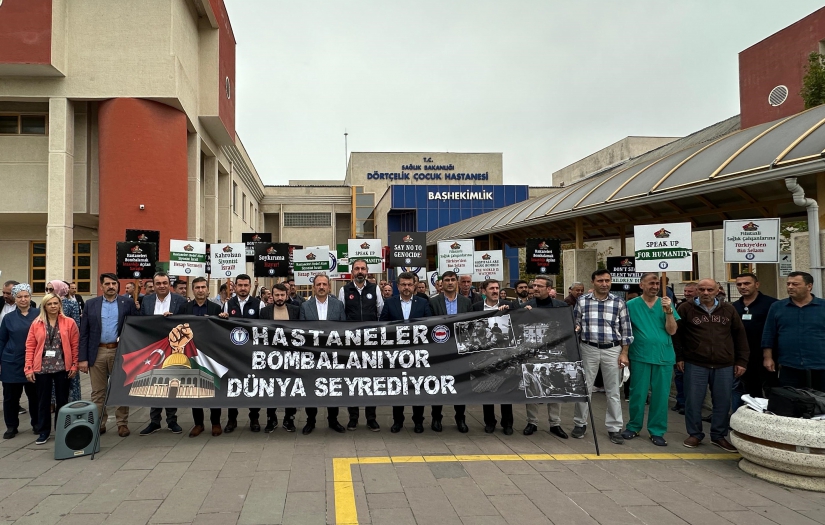 Bursa'da Sağlık Çalışanlarından Filistin Soykırımına tepki