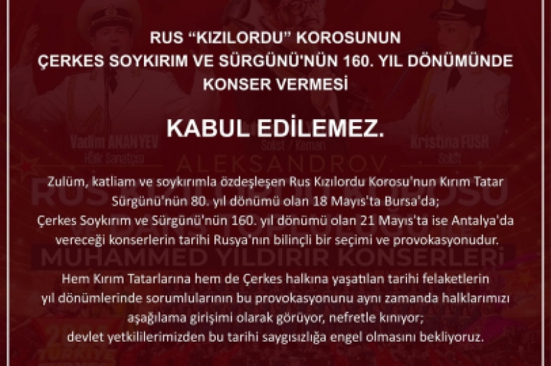 Birleşik Kafkasya Derneğinden devlet makamlarına çağrı!