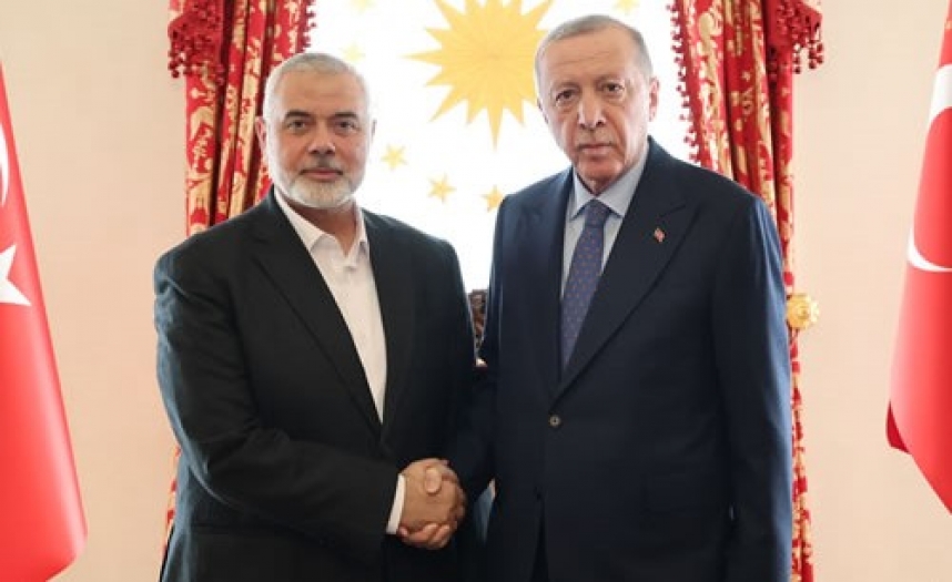 Cumhurbaşkanı Erdoğan, Hamas Siyasi Büro Başkanı Heniyye ile İstanbul'da bir araya geldi