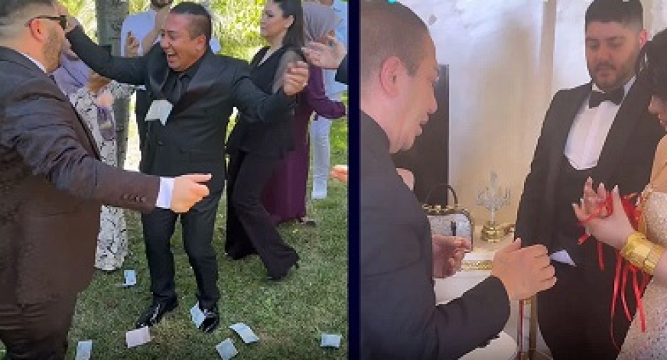 Emekliye nispet yapar gibi şımarıklık; Paraları saçtı üstünde oynadı, doymadı 2 kilo da altın taktı..