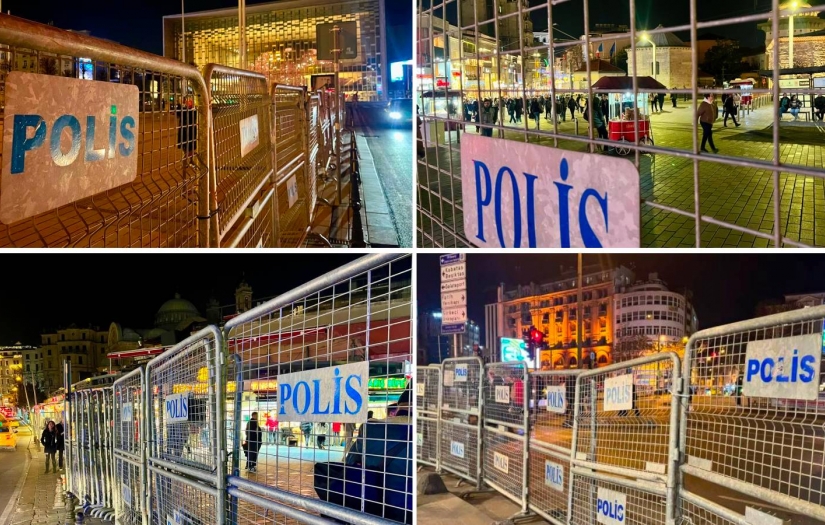 Taksim bir kez daha 8 Mart'ta kadınlara polis bariyerleriyle kapatıldı!