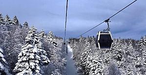 Yoğun rüzgar nedeniyle teleferik seferlerine ara verildi.
