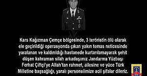 Başımız Sağolsun: "Kars'taki operasyonda 1 askerimiz Şehit oldu"