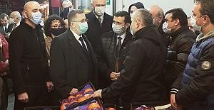 Şafak sökmeden Bursa Hal Esnafına ziyaret