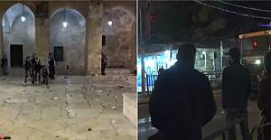 İsrail polisi Mescid-i Aksa’ya girerek cemaate bombalarla saldırdı