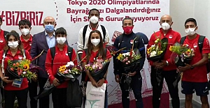 Milli sporcular yurda döndü