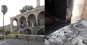 Kıbrıs Rum Kesimindeki Larnaka Büyük Camisi'ne çirkin saldırı