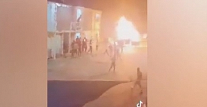 Kahramanmaraş’ta Suriyeliler konteynerleri ateşe vererek eylem yaptılar