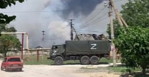 Rus işgalindeki Kırım’da yangın ve patlama sesleri!