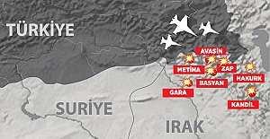 Hava Kuvvetlerimiz tarafından Gara, Hakurk ve Kandil bölgelerindeki 14 hedef imha edildi