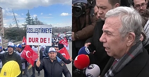 Çayırhan işçileri Ankara'ya ulaştı, Mansur Yavaş karşıladı