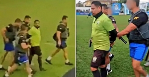 Uyuşturucu operasyonunda aranan hakem sahada kelepçelendi