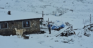 Rize'de yüksek kesimlere kar yağdı