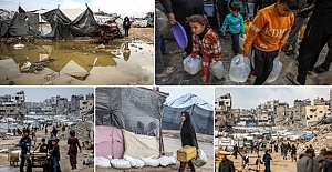 Siyonist İsrail’den Gazze’de su zulmü: Çocuklar bir yudum su için kilometrelerce yürüyor!