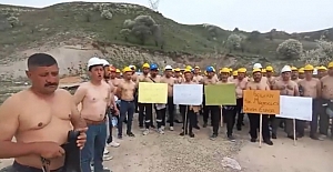 Madenciler yarı çıplak yürüdü: 'Açız, yoksuluz, çıplağız'