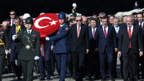 Devlet erkanı, 29 Ekim Cumhuriyet Bayramı dolayısıyla Anıtkabir'de buluştu