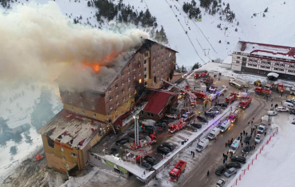 Bolu Kartalkaya Kayak Merkezi'nde otel yangını: 10 ölü, 32 yaralı