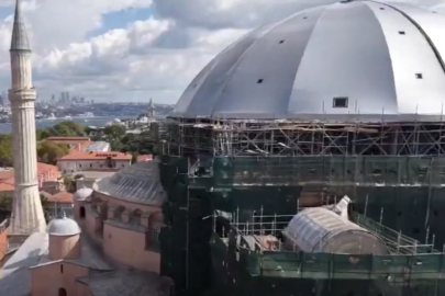 Ayasofya’da restorasyonda yeni süreç... Doğu yarım kubbeye çelik platform